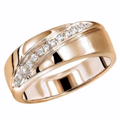 14K White Gold Men's Diamond Wedding Band 0.12ct 7.1mm -Outlet Bijou Lush Store 14k gold mens diamond wedding band 012ct p 27599 ro