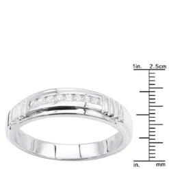 14K White Gold Men's Diamond Wedding Band 0.23ct 17 14K White Gold Men's Diamond Wedding Band 0.23ct -Outlet Bijou Lush Store 14k gold mens diamond wedding band 023ct p 27607 rulerwh