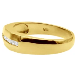 14K White Gold Men's Diamond Wedding Band 0.25ct 5.5mm -Outlet Bijou Lush Store 14k gold mens diamond wedding band 025ct p 27547 back yellow