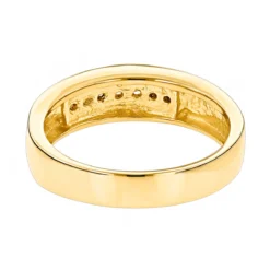 14K Yellow Gold Men's Diamond Wedding Band 0.28ct 5.1mm -Outlet Bijou Lush Store 14k gold mens diamond wedding band 028ct p 27543 backye