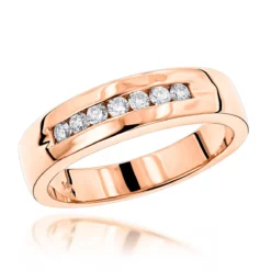 14K Yellow Gold Men's Diamond Wedding Band 0.28ct 5.1mm -Outlet Bijou Lush Store 14k gold mens diamond wedding band 028ct p 27543 ro