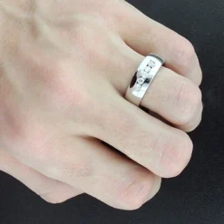 5 Stone 14K White Gold Men's Diamond Wedding Band 0.4ct -Outlet Bijou Lush Store 14k gold mens diamond wedding band 040ct p 27506bod