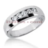 Five Stone 14K White Gold Men's Diamond Wedding Band 0.5ct