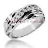 14K White Gold Men's Diamond Wedding Band 0.55ct