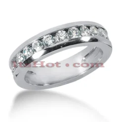 14K White Gold Men's Diamond Wedding Band 0.63ct 5.3mm