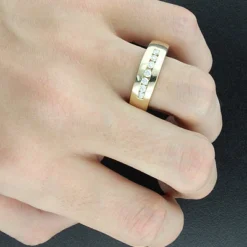 14K White Gold Men's Diamond Wedding Band 0.63ct 7.4mm -Outlet Bijou Lush Store 14k gold mens diamond wedding band 063ct p 27502bod