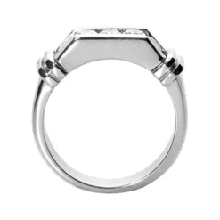 14K White Gold Men's Diamond Wedding Band 0.75ct 5.9mm -Outlet Bijou Lush Store 14k gold mens diamond wedding band 075ct p 25608 back white 20220426