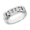 14K White Gold Men's Diamond Wedding Band 0.75ct 5.9mm