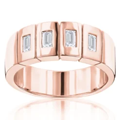 Unique 14K White Gold Men's Diamond Wedding Band By Luxurman 0.8ct -Outlet Bijou Lush Store 14k gold mens diamond wedding band 080ct p 27615 ro