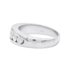 14K White Gold Men's Diamond Wedding Band 0.90ct 6.2mm -Outlet Bijou Lush Store 14k gold mens diamond wedding band 090ct p 25559 backwh