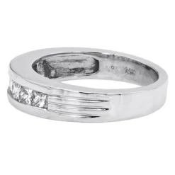 14K White Gold Men's Diamond Wedding Band 0.98ct -Outlet Bijou Lush Store 14k gold mens diamond wedding band 098ct p 27553 backwh