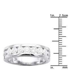 14K White Gold Men's Diamond Wedding Band 1.05ct 6.3mm -Outlet Bijou Lush Store 14k gold mens diamond wedding band 105ct p 27589 ruler white