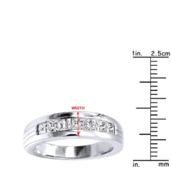14K White Gold Men's Diamond Wedding Band 1.40ct -Outlet Bijou Lush Store 14k gold mens diamond wedding band 140ct p 27555 rulerwh
