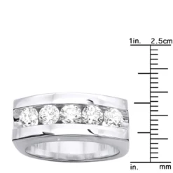 14K White Gold Men's Diamond Wedding Band 1.75ct -Outlet Bijou Lush Store 14k gold mens diamond wedding band 175ct p 25610 ruler white