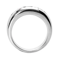 14K White Gold Men's Diamond Wedding Band 1ct 8.2mm -Outlet Bijou Lush Store 14k gold mens diamond wedding band 1ct p 25593 back white 20220426