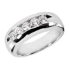 14K White Gold Men's Diamond Wedding Band 1ct 8.2mm