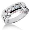 14K White Gold Men's Diamond Wedding Band 1ct 6.8mm