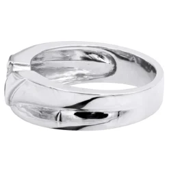 14K White Gold Men's Diamond Wedding Ring 0.24ct 5/16in. (8mm) -Outlet Bijou Lush Store 14k gold mens diamond wedding ring 024ct p 27448 backwh