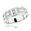14K White Gold Men's Diamond Wedding Ring 0.24ct 8.7mm
