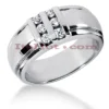 14K White Gold Men's Diamond Wedding Ring 0.30ct 8.9mm