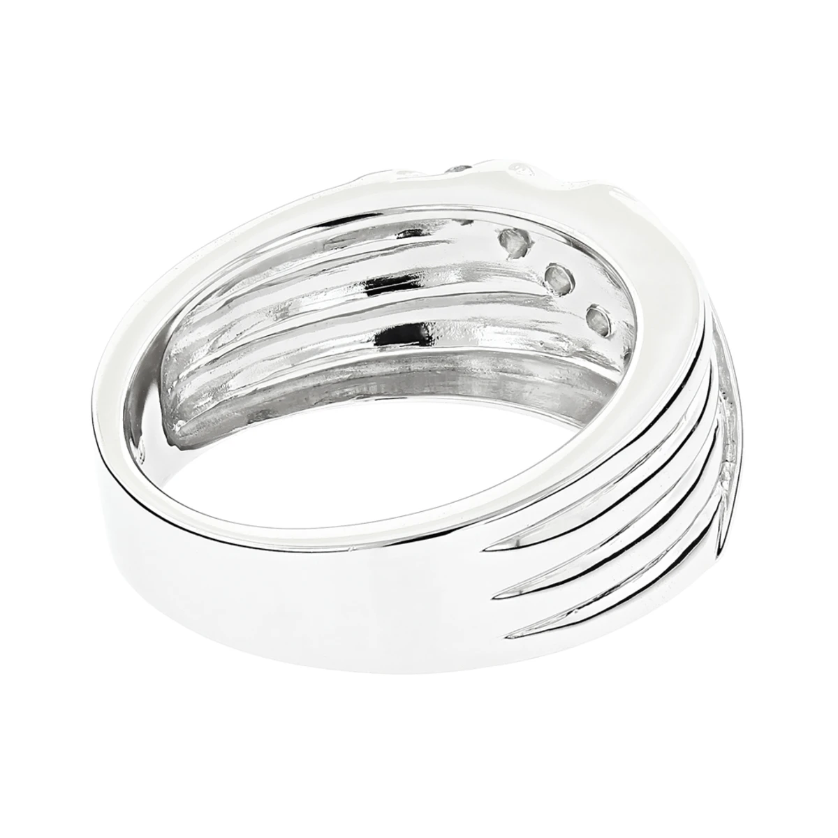 14K White Gold Men's Diamond Wedding Ring 0.48ct 6 14K White Gold Men's Diamond Wedding Ring 0.48ct - Image 4