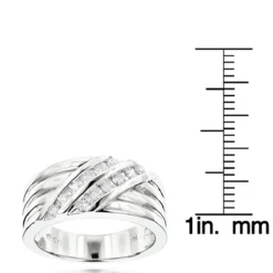 14K White Gold Men's Diamond Wedding Ring 0.48ct 13 14K White Gold Men's Diamond Wedding Ring 0.48ct -Outlet Bijou Lush Store 14k gold mens diamond wedding ring 048ct p 27456 rulerwh