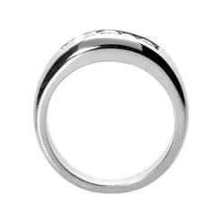 14K White Gold Men's Diamond Wedding Ring 0.50ct 7.5mm -Outlet Bijou Lush Store 14k gold mens diamond wedding ring 050ct p 25565 back white 20220426
