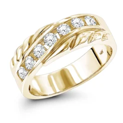 14K White Gold Men's Diamond Wedding Ring 0.91ct -Outlet Bijou Lush Store 14k gold mens diamond wedding ring 091ct p 27476 ye