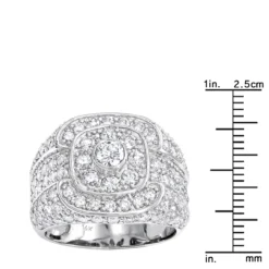 14K White Gold Men's Pave Round Diamond Ring 5.88ct 12 14K White Gold Men's Pave Round Diamond Ring 5.88ct -Outlet Bijou Lush Store 14k gold mens pave round diamond ring 588ct p 5881 rulerwh