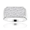 14K White Gold Men's Princess Cut Invisible Diamond Ring Unique Wedding Band 2ct
