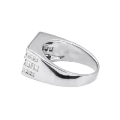 14K White Gold Men's Round & Baguette Diamonds Ring 1.60ct -Outlet Bijou Lush Store 14k gold mens round baguette diamonds ring 160ct p 27843back 20210807