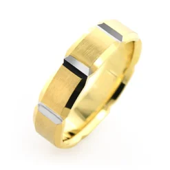 14K Yellow Gold Ornamented Wedding Band For Men -Outlet Bijou Lush Store 14k gold onamented wedding band for men 2