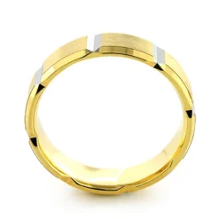 14K Yellow Gold Ornamented Wedding Band For Men -Outlet Bijou Lush Store 14k gold onamented wedding band for men 4