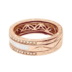 14K White Gold Ornamented Men's Diamond Wedding Band 0.65ct -Outlet Bijou Lush Store 14k gold ornamented mens diamond wedding band 065ct backro