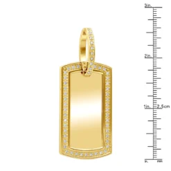 Customizable 14K Yellow Gold Oversized Diamond Dog Tag Pendant For Men 1 Carat -Outlet Bijou Lush Store 14k gold oversized diamond dog tag pendant 1 carat p 5827 rulerye