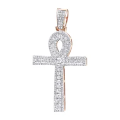 14K Yellow Gold Pave Ankh Diamond Cross Pendant For Men Egyptian Symbol Of Life -Outlet Bijou Lush Store 14k gold pave ankh diamond cross pendant for men egyptian symbol of life ro