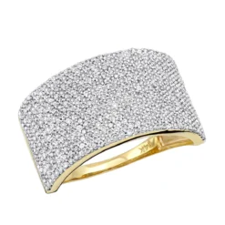 14K Yellow Gold Pave Diamond Wedding Band 1.26ct