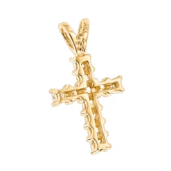 14K Yellow Gold Princess Cut Diamond Cross Pendant 0.55ct -Outlet Bijou Lush Store 14k gold princess cut diamond cross pendant 055ct p 26517 backye