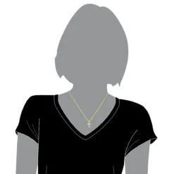 14K Yellow Gold Princess Cut Diamond Cross Pendant 0.55ct -Outlet Bijou Lush Store 14k gold princess cut diamond cross pendant 055ct p 26517 bodye