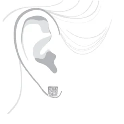 14K White Gold Princess Cut Diamond Stud Earrings 0.54ct -Outlet Bijou Lush Store 14k gold princess cut diamond stud earrings 054ct p 158 bodwh