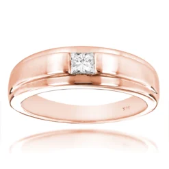 Solitaire 14K White Gold Princess Cut Diamond Wedding Band 0.25ct -Outlet Bijou Lush Store 14k gold princess cut diamond wedding band 025ct p 7008 ro