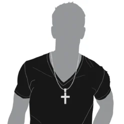 14K White Gold Princess Invisible Diamond Cross Pendant 7.53 -Outlet Bijou Lush Store 14k gold princess invisible diamond cross pendant 753 p 35767 bodwh