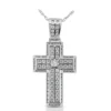 14K White Gold Princess & Round Diamond Cross Necklace 2.24ct -Outlet Bijou Lush Store 14k gold princess round diamond cross necklace 224ct p 26534 white 20220426