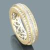14K Yellow Gold Round Baguette Diamond Eternity Ring 2.01ct 5/16 In (7.5mm) -Outlet Bijou Lush Store 14k gold round baguette diamond eternity ring 201ct p 22507