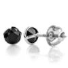 14K White Gold Round Black Diamond Stud Earrings Bezel 1/2ct -Outlet Bijou Lush Store 14k gold round black diamond stud earrings bezel 12ct p 6224 wh