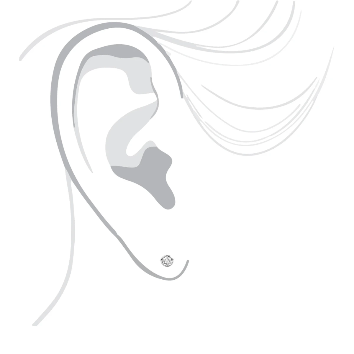 14K White Gold Round Diamond Bezel Stud Earrings 0.40ct 7 14K White Gold Round Diamond Bezel Stud Earrings 0.40ct - Image 5