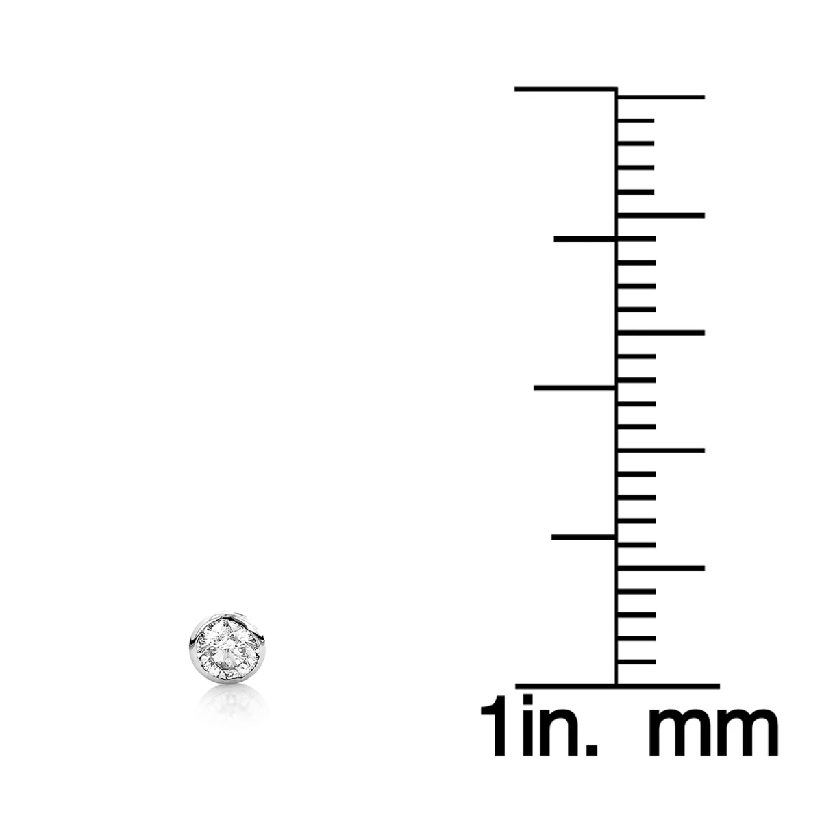 14K White Gold Round Diamond Bezel Stud Earrings 0.40ct 8 14K White Gold Round Diamond Bezel Stud Earrings 0.40ct - Image 6