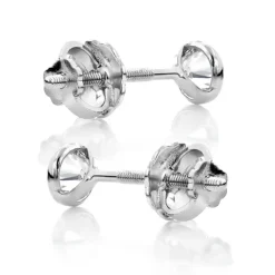 14K White Gold Round Diamond Bezel Stud Earrings 0.50ct -Outlet Bijou Lush Store 14k gold round diamond bezel stud earrings 050ct p 7058 backwh