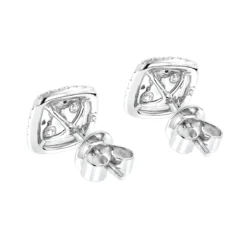 14K White Gold Round Diamond Cluster Earrings Studs 1.5ct By Luxurman -Outlet Bijou Lush Store 14k gold round diamond cluster earrings studs 16ct by luxurman backwh