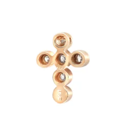 14K Rose Gold Round Diamond Cross Necklace 0.60ct By Luxurman -Outlet Bijou Lush Store 14k gold round diamond cross necklace 060ct p 26542 backro